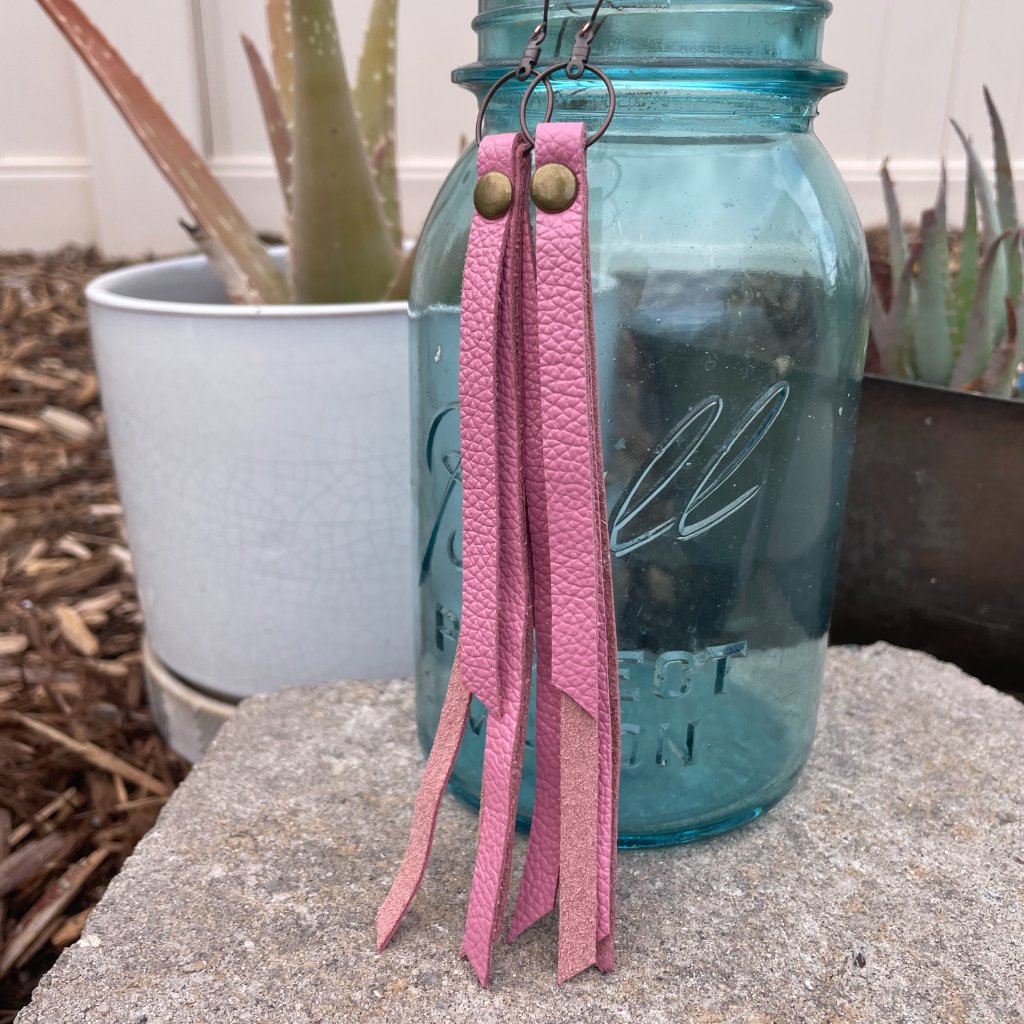 Pink Fringe Earrings